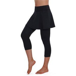 Skirted Leggings with Pockets Yoga Pants Tennis Workout Skort High Waist